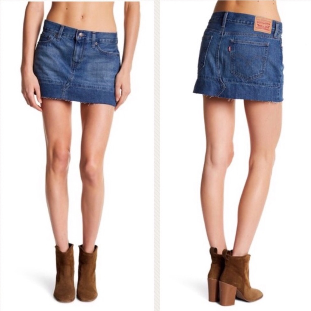 New Levi’s Seamed Denim Mini Skirt Sz 29/8